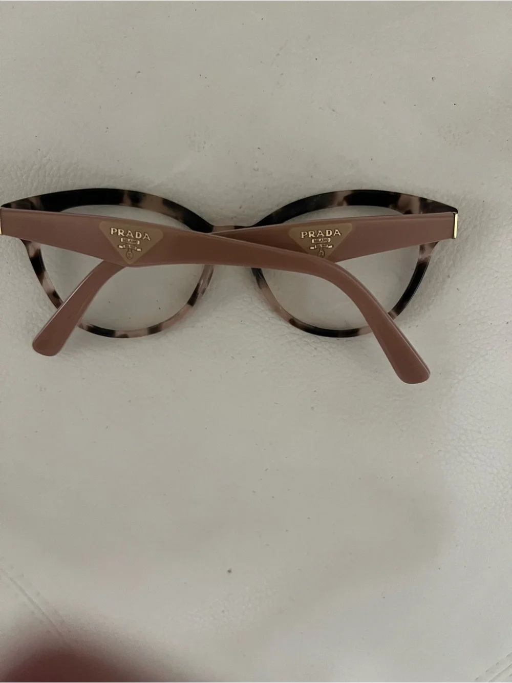 Prada Women's Cat Eye Tortoiseshell Optical Glasses-Dusty Pink Bows—Great shape!